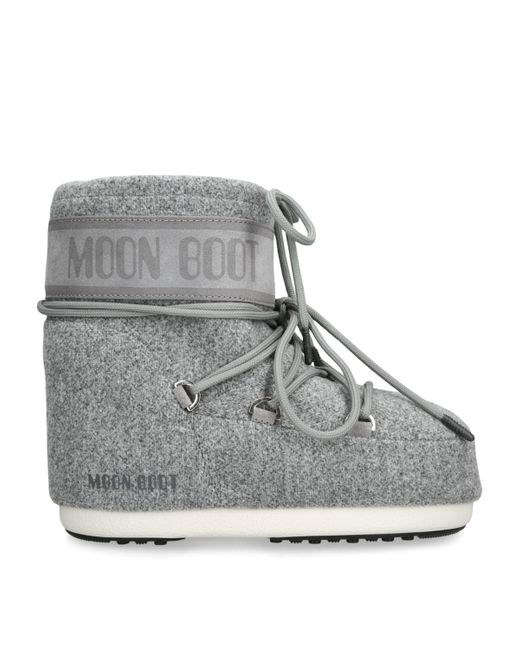 Moon Boot Gray Felt Icon Low Ankle Boots