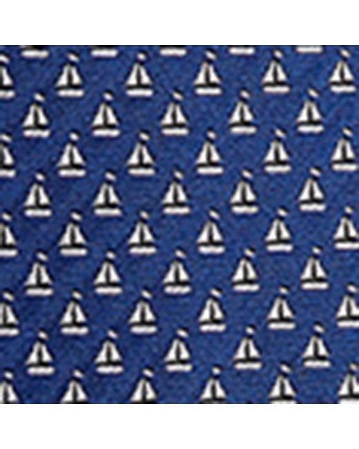 Giorgio Armani Blue Silk-cotton Boat Print Tie for men