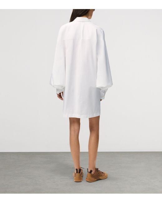 Loewe White Stretch-Cotton Midi Shirt Dress