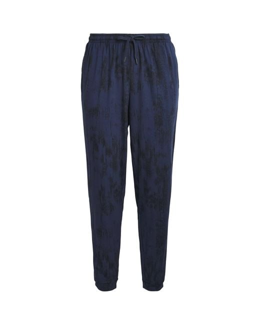 Derek Rose Blue Printed London Lounge Trousers for men