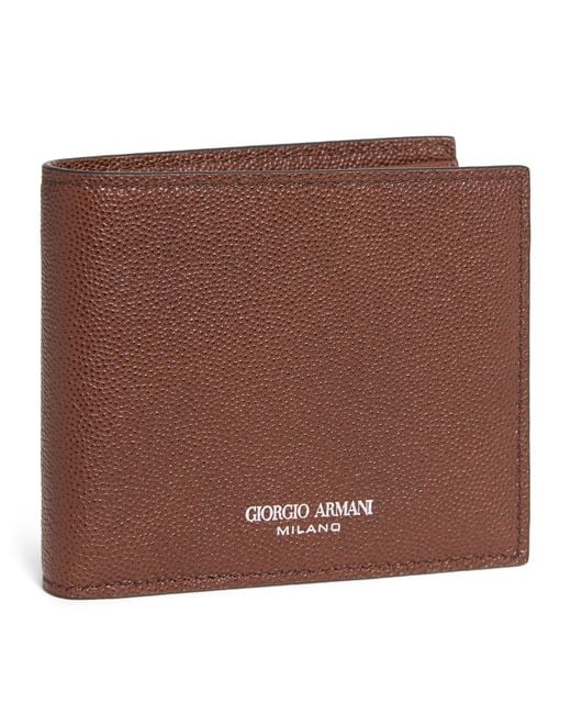 Giorgio Armani Brown Leather Bifold Wallet for men