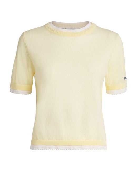 Claudie Pierlot Natural Scalloped Layered Sweater