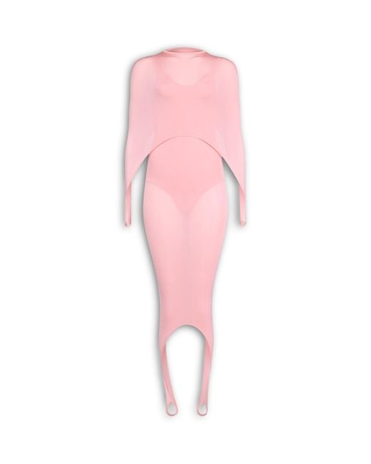 Alaïa Pink Silk-Blend Batwing Midi Dress