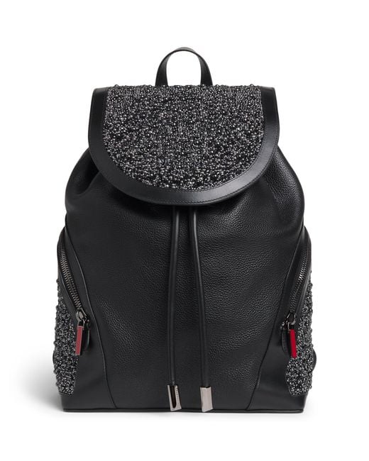 Christian Louboutin Black Funky Leather Embellished Backpack for men