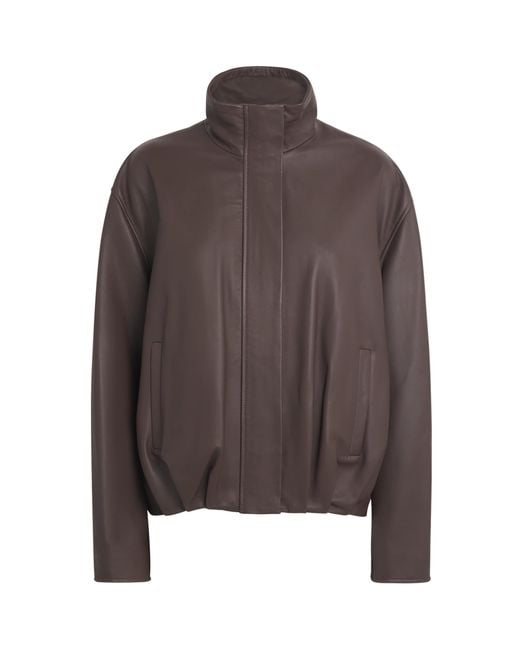 Arma Brown Lambskin Dahlia Bomber Jacket