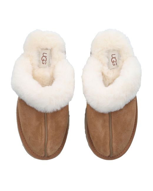 Ugg Brown Suede Platform Slippers