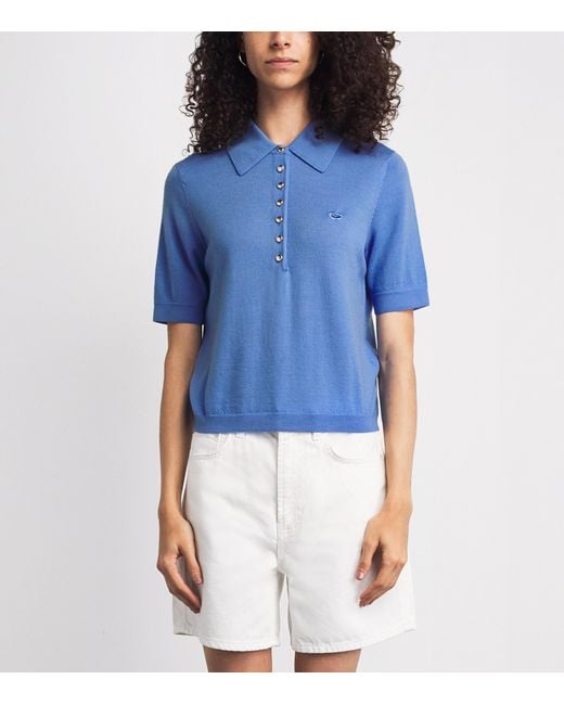 Maje Blue Wool Polo Sweater