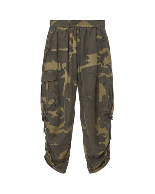 AllSaints Green Camouflage Print Kaye Cargo Trousers
