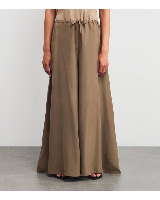 MAX&Co. Brown Silk Shades Of Nature Wide-Leg Trousers