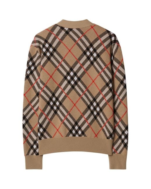 Burberry Brown Wool-mohair Check Cardigan for men