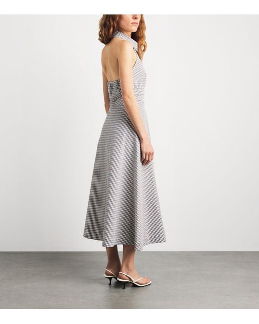 Veronica Beard Gray Gingham Mackey Midi Dress