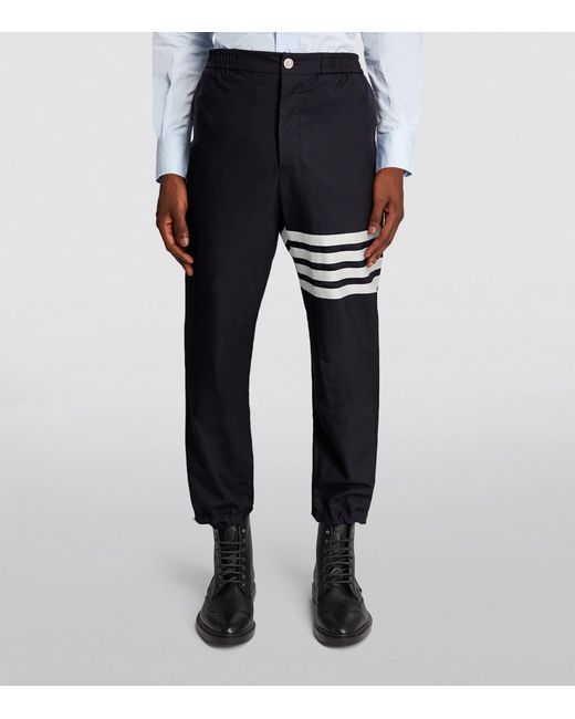 Thom Browne Black Wool 4-Bar Trousers for men