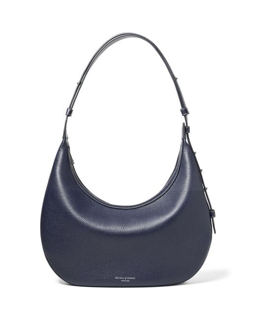 Aspinal Blue Large Soho Crescent Cross-Body Bag