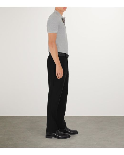Burberry Gray Cotton Ekd Polo Shirt for men