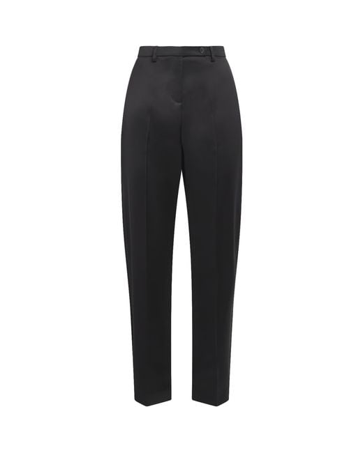 Khaite Black Satin Hunter Straight Trousers