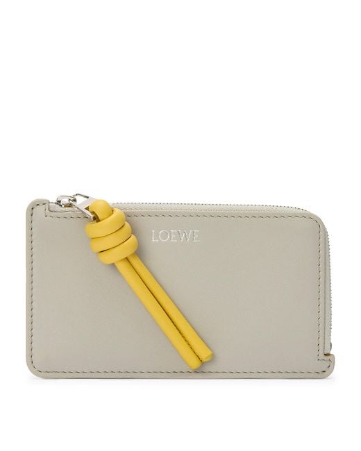 Loewe Gray Leather Knot Card Holder