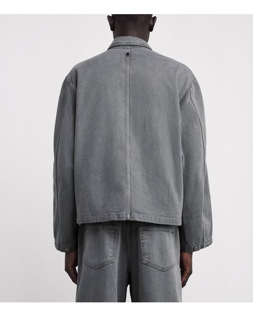 LE17SEPTEMBRE Gray Garment-Dyed Denim Jacket for men