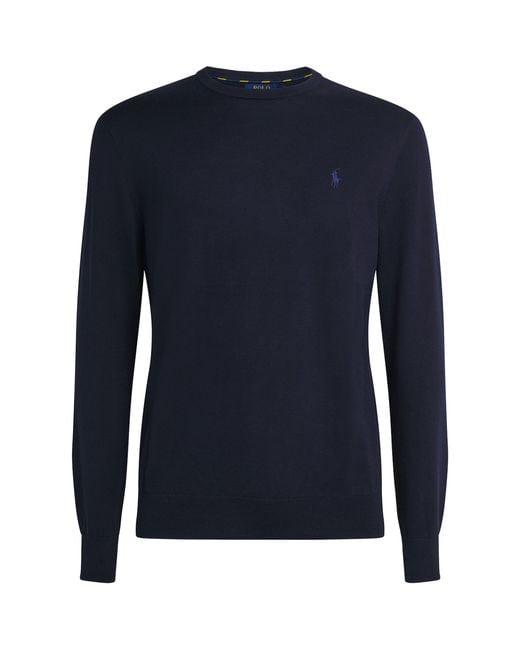 Polo Ralph Lauren Blue Embroidered Logo Jumper for men