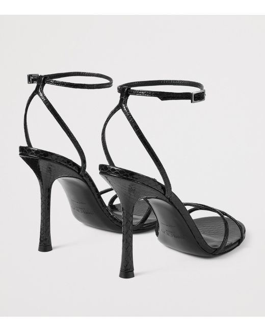 Jimmy Choo Black 1998 Leo 100 Leather Heeled Sandals