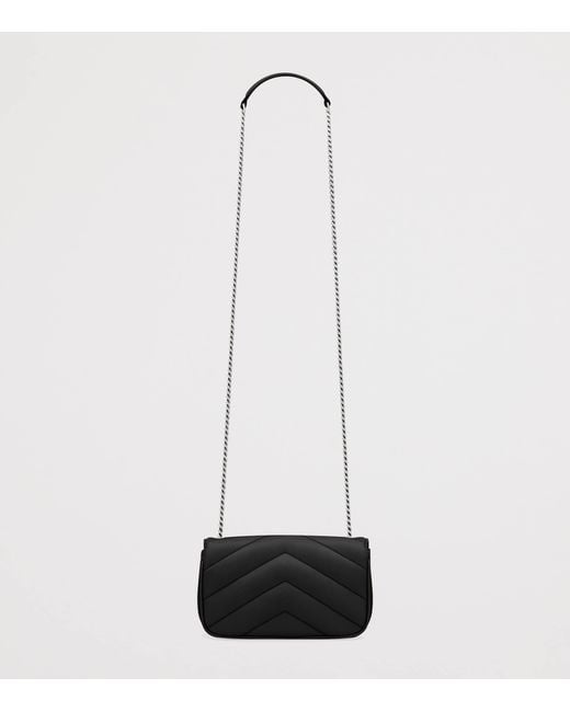 Saint Laurent White Mini Matelassé Loulou Shoulder Bag