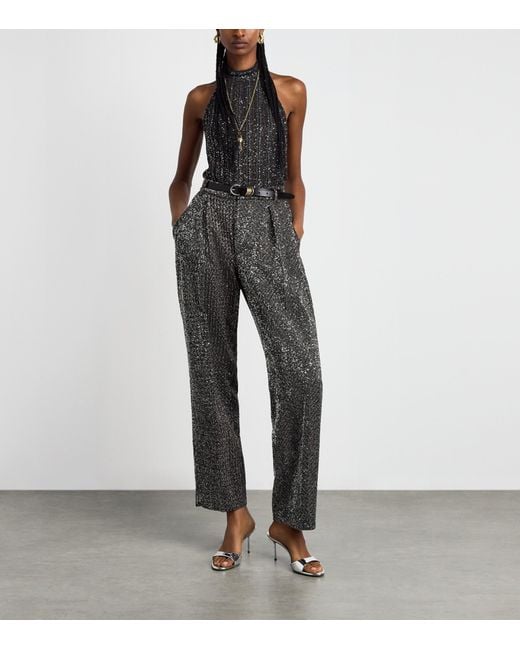 Missoni Gray Metallic Straight Trousers