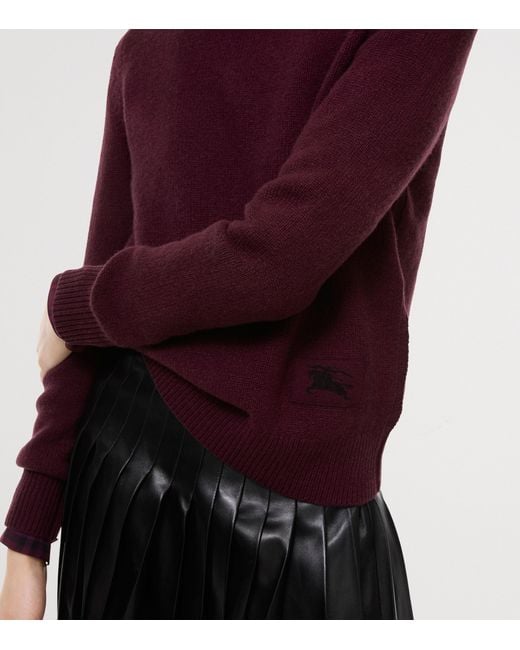 Burberry Purple Cashmere Crew-Neck Sweater