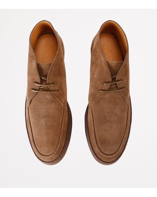 Tod's Brown Suede Gomma Desert Boots for men