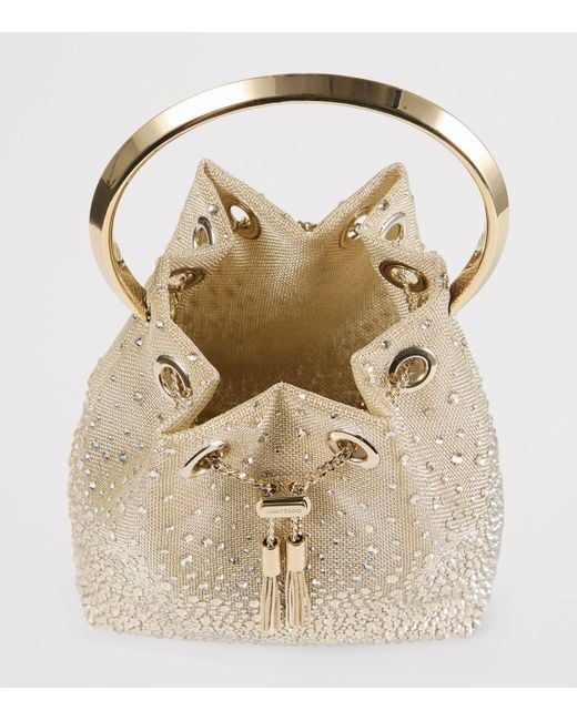 Jimmy Choo Natural Metallic Mesh Bon Bon Top-Handle Bag