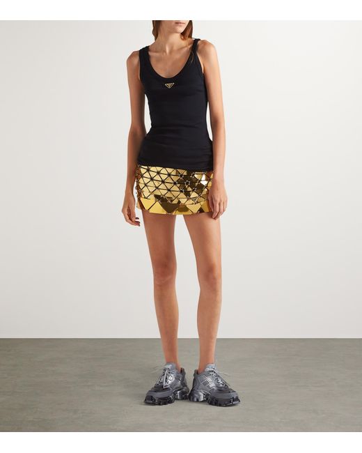 Prada Black Triangle Tank Top