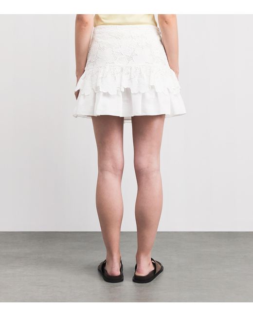 Sandro White Guipure Lace Mini Skirt