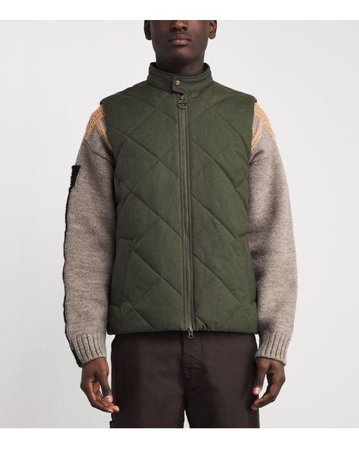 Barbour Green Quilted City Harrington Gilet for men