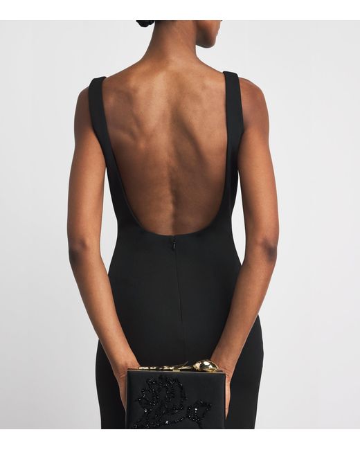 Solace London Black Crepe Aneila Maxi Dress