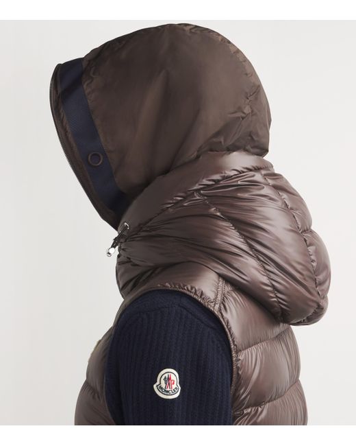 Moncler Brown Down-Padded Barant 2 Gilet for men