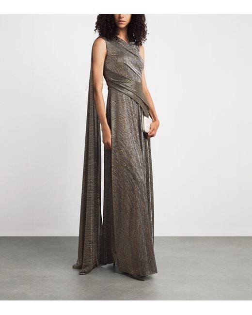 Talbot Runhof Natural Voile Cape Gown