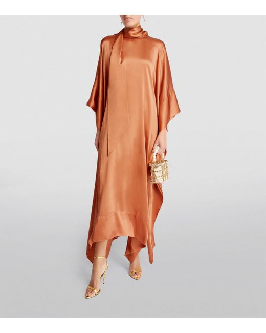 ‎Taller Marmo Orange Silk New Age Maxi Dress