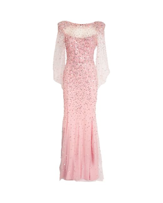 Jenny Packham Pink Exclusive Embellished Gown