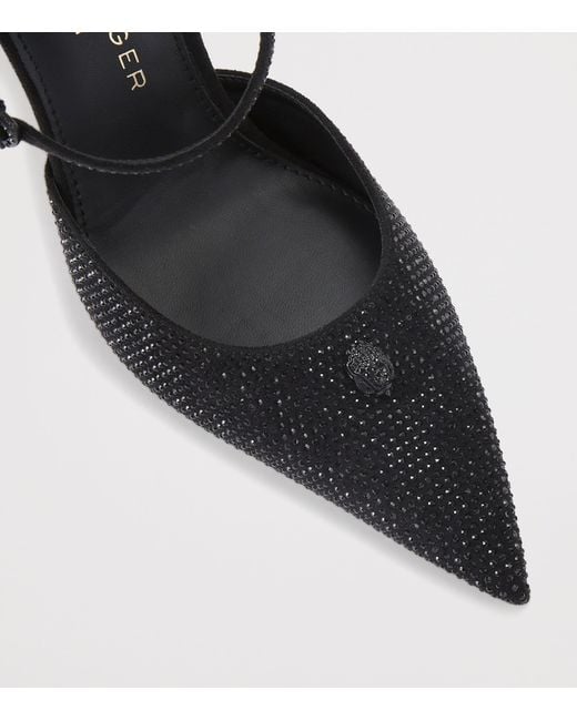 Kurt Geiger Black Embellished Ankle Strap Heels 105