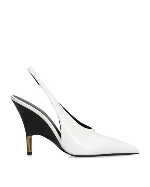 Khaite White Leather Bella Pumps 100