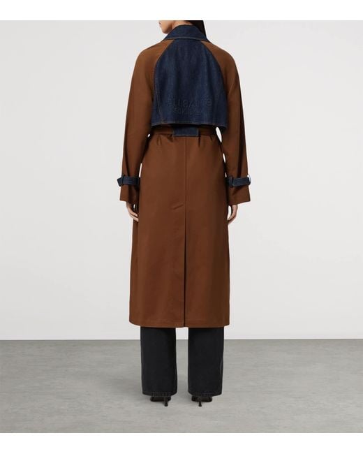 AllSaints Brown Panelled Dayly Trench Coat