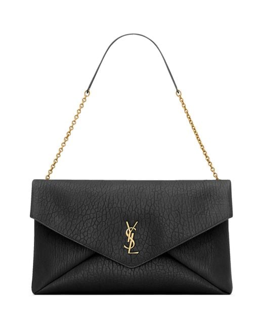 Saint Laurent Black Extra-Large Cassandre Envelope Pouch