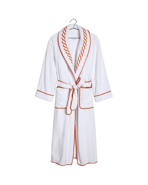 Pratesi White Cotton Treccia Bathrobe