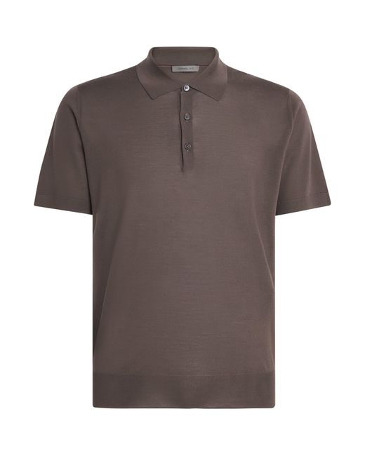 Corneliani Brown Wool Polo Shirt for men