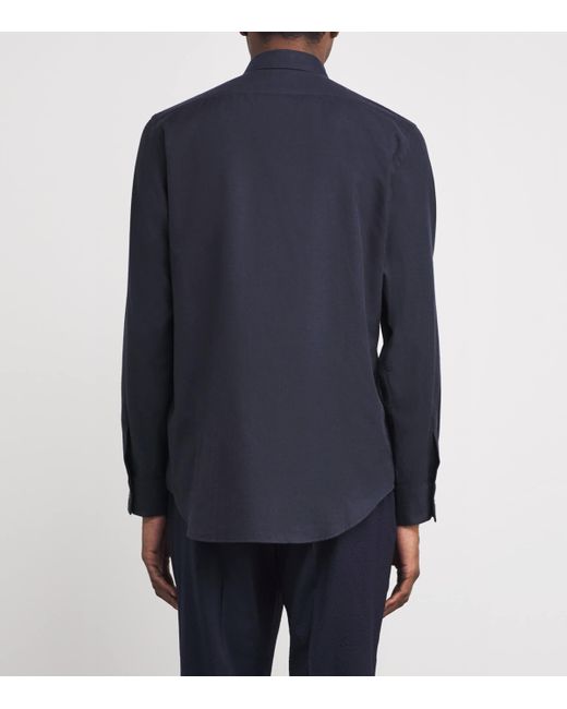 Paul Smith Blue Brushed Cotton Shirt for men