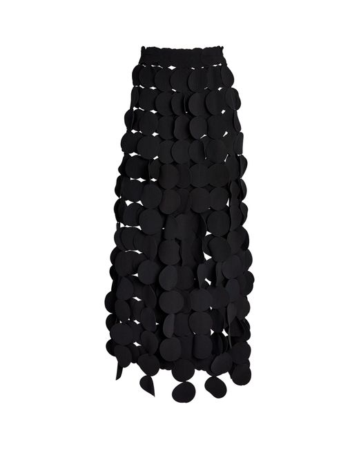 A.W.A.K.E. MODE Black Laser-cut Circle Maxi Skirt