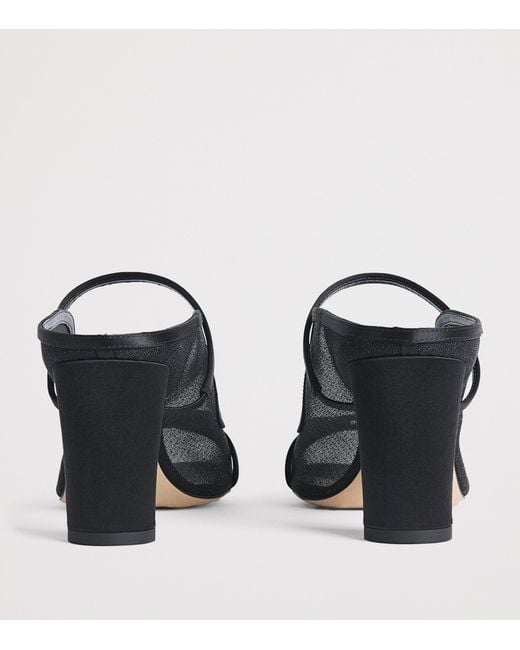 Malone Souliers Black Mesh Norah Heeled Sandals 70