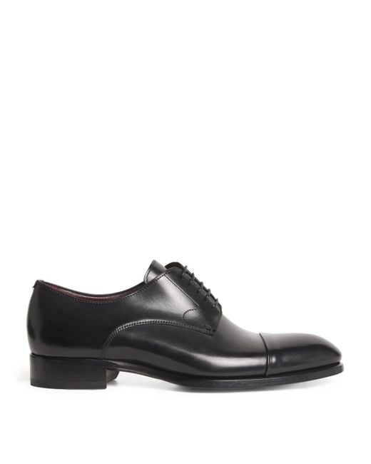 Brioni Black Leather Derby Shoes for men