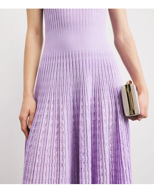 Valentino Purple Knitted Isabela Midi Dress