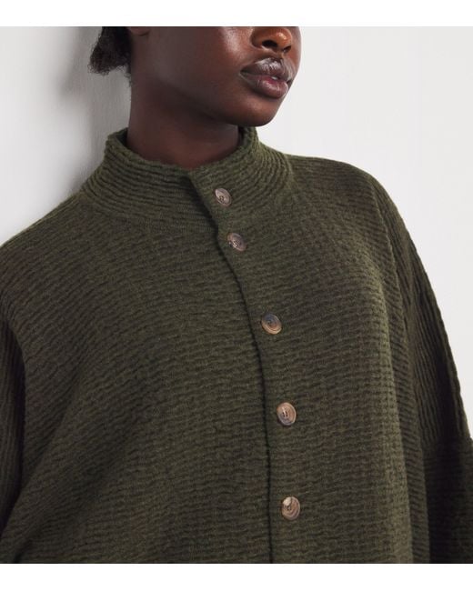 Eskandar Green Cashmere Wide Cardigan