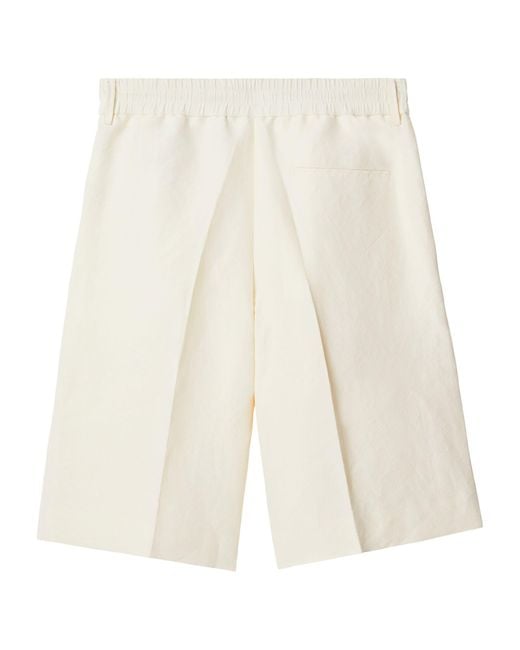Burberry White Paper-blend Tailored Shorts for men