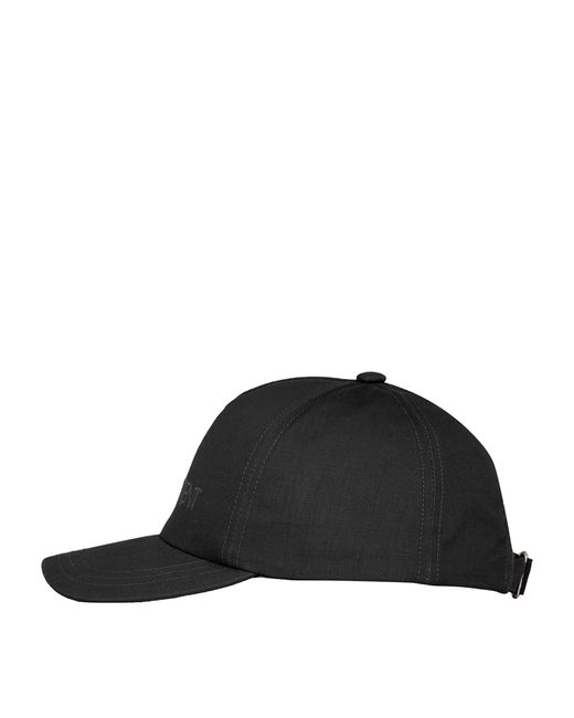 Saint Laurent Black Cotton-linen Baseball Cap for men
